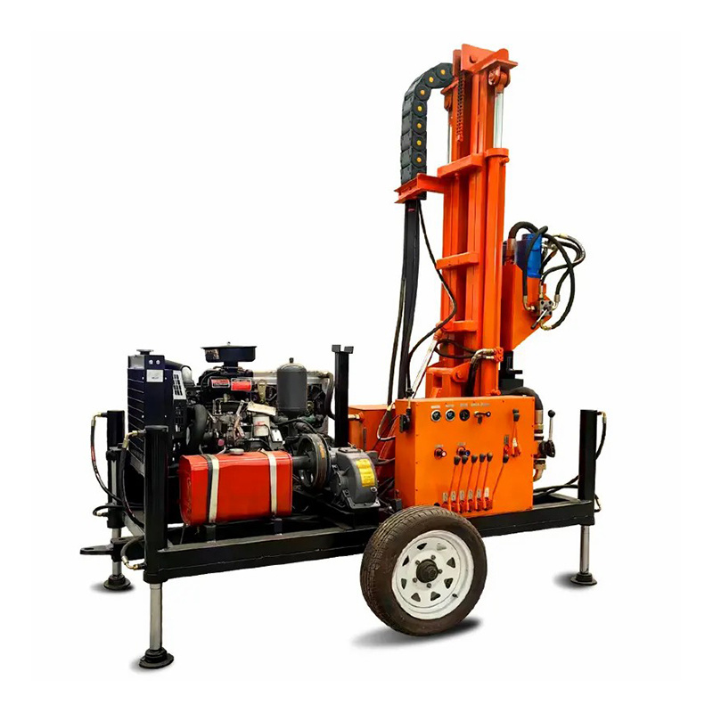 China factory 200 meters mud pump and air compressor dual diesel hydraulic water well drilling rig