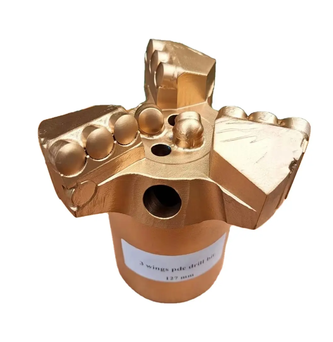 Factory sales 127mm PDC blade bit Three Wings Concave PDC drill bit for well drilling sumur bor