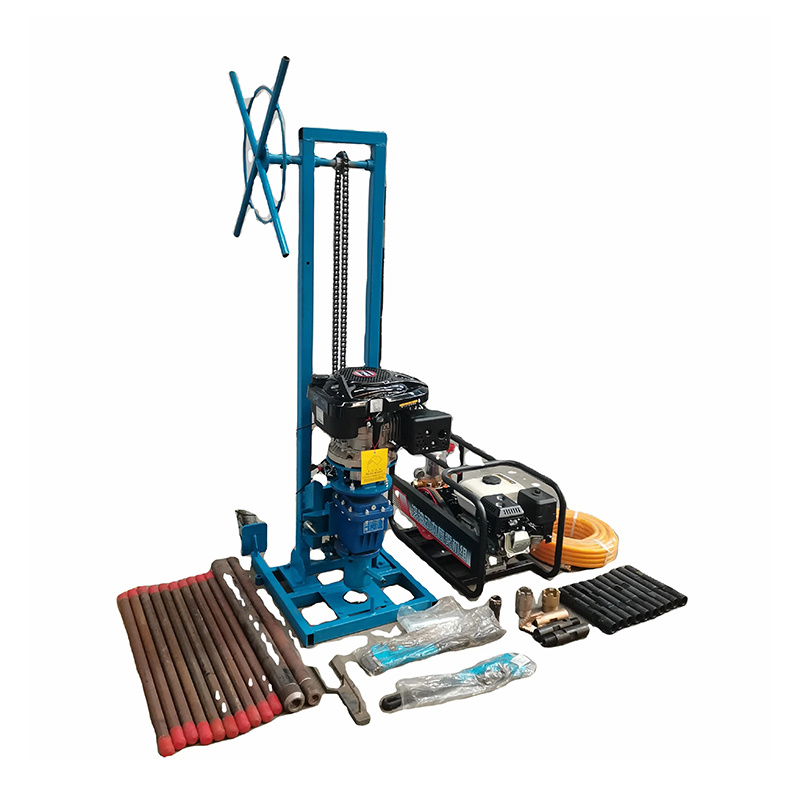 China 30m Manual Gasoline Geotechnical Rotary Core Drilling Rig Water Well Drilling Rig with Pump