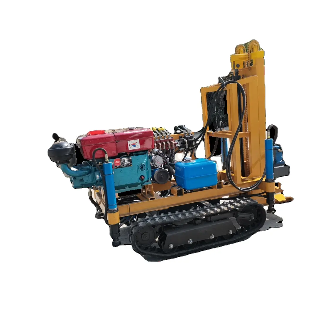 China 25HP Small Diesel hydraulic Pneumatic DTH water well drilling machine with pump and air compressor