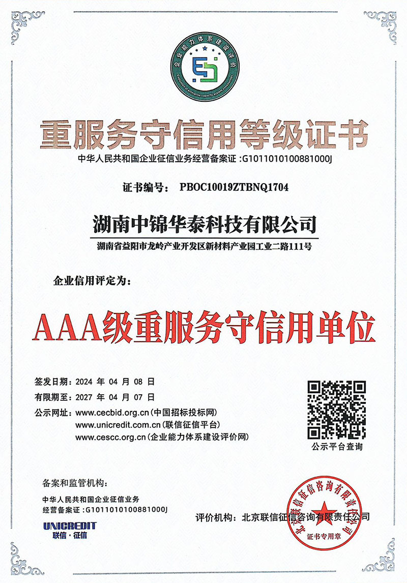 AAA级重服务守信用单位