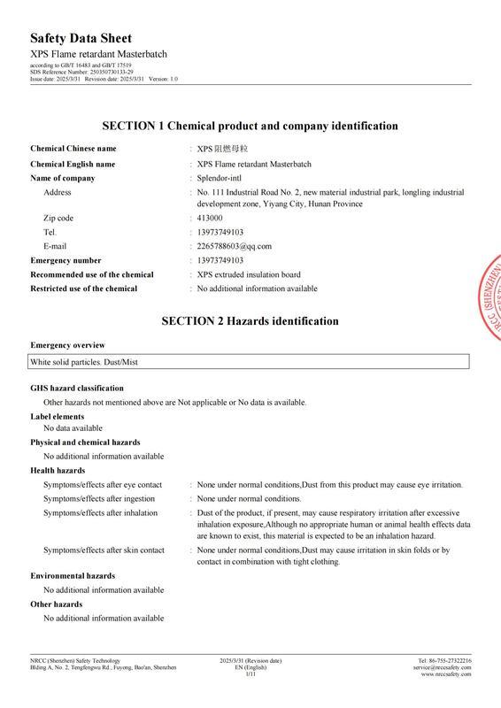 XPS SDS