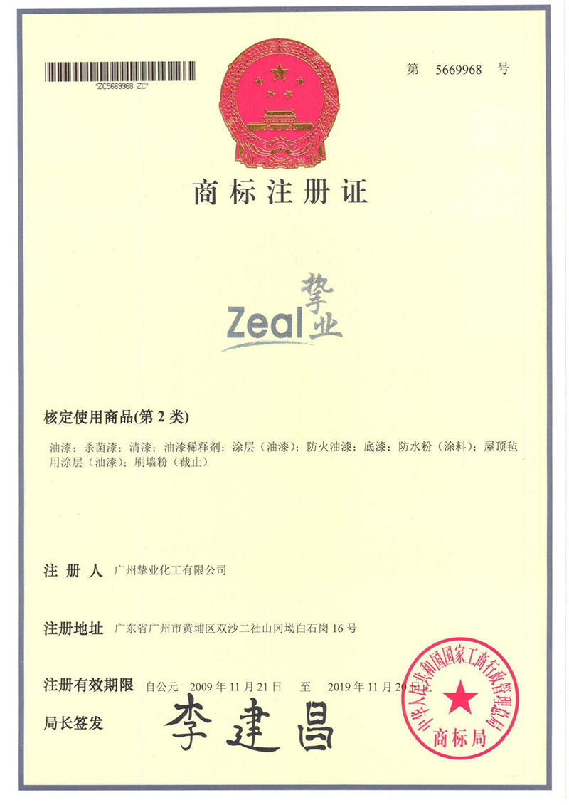 Trademark Registration Certificate Trademark Registration Certificate