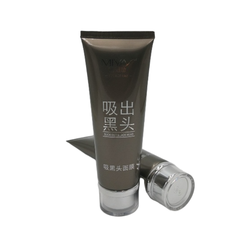 roud soft pe tube hot stap silver acrylic screw on cap