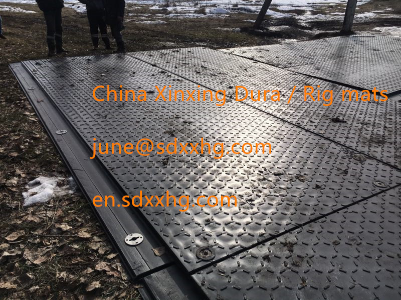 Temporary Durable Heavy Equipment Oilfield Rig Mats / Amphi mats for Pipeline industry