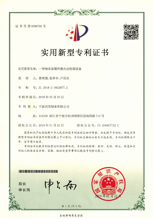 Patents:Bearing Ring Test