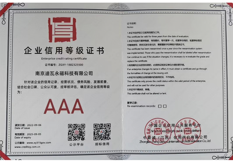 3A信用等级证书