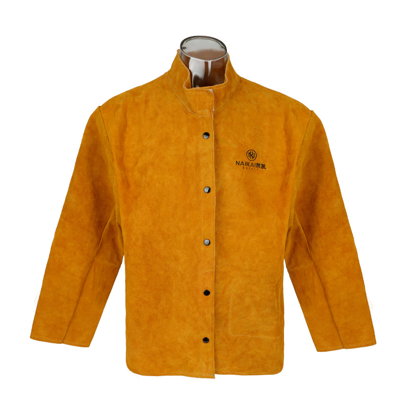 NK-LW-04 Fire Retardant Welder Clothing Cowhide Spark Proof Coverall