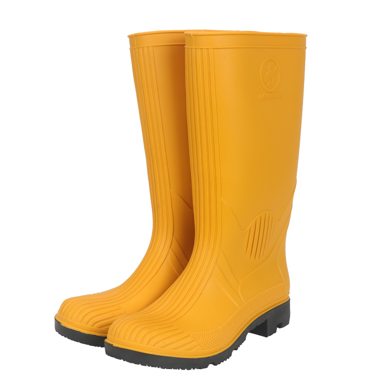 804 yellow uppers and black soles rain boots