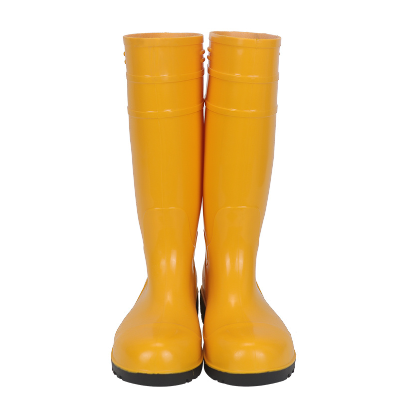 805 yellow uppers and black soles rain boots