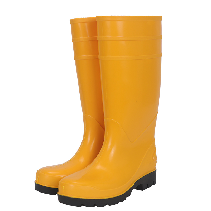 803 yellow uppers and black soles rain boots