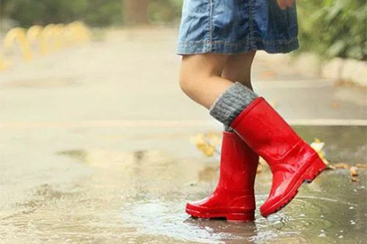 Matching rain boots