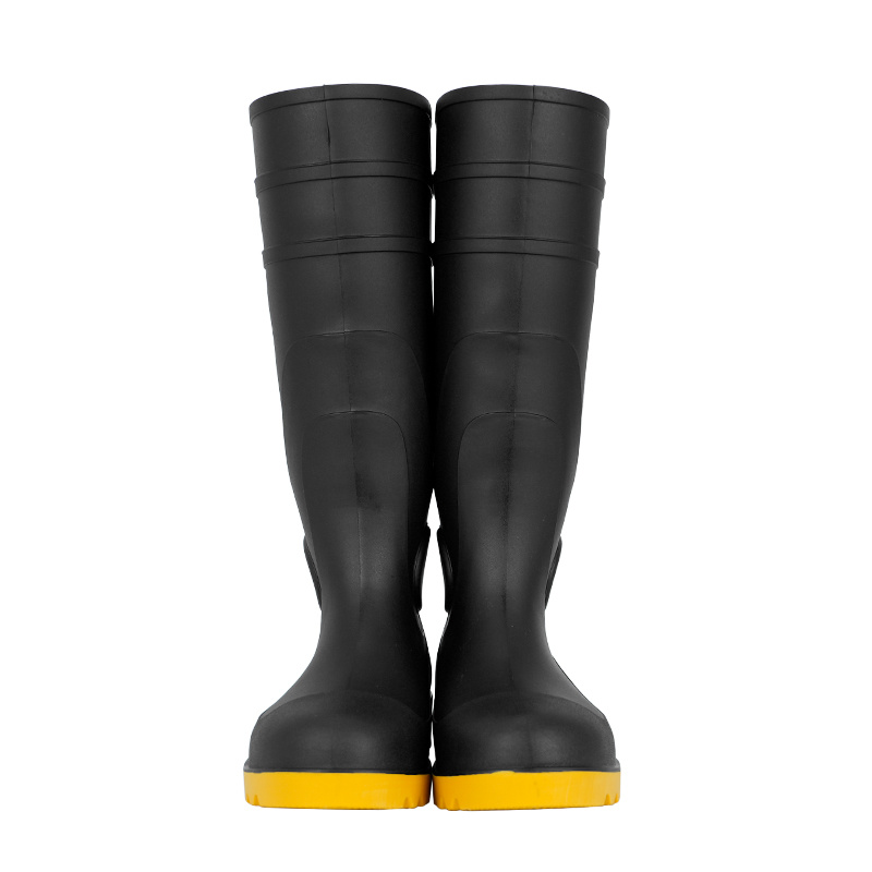 809 black uppers and yellow soles rain boots