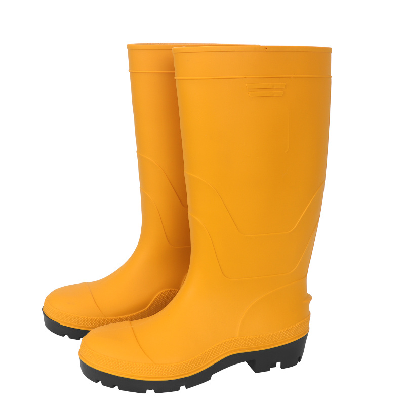 835 yellow uppers and black soles rain boots