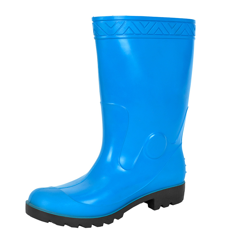 806 blue uppers and black soles rain boots