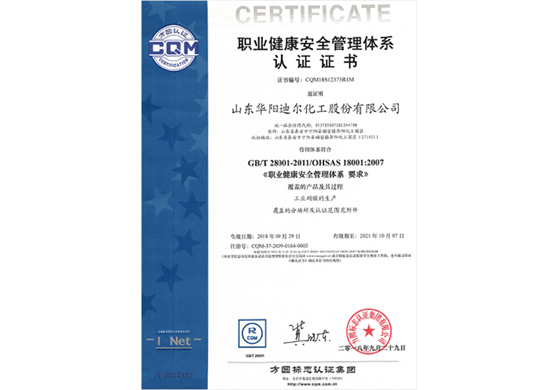 Occupational Health and Safety Management System Certification