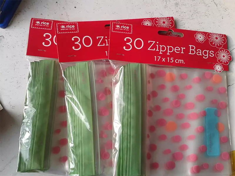 Embalaje interior de la bolsa de alimentos con doble cremallera