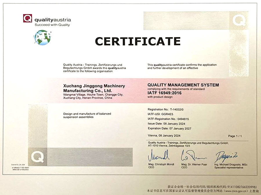 Quality Management System Certification