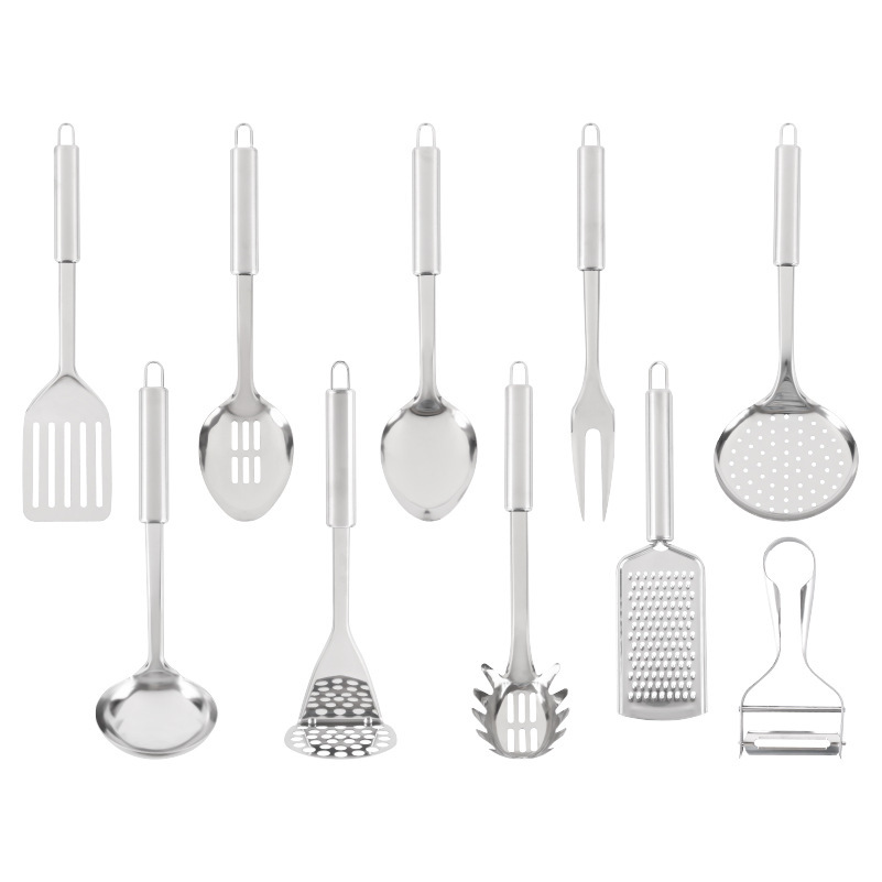 Silicone Spatula Soup Spoon 19 Piece Set of Gold Plated Silicone Spatula Non-stick Pan Food Grade