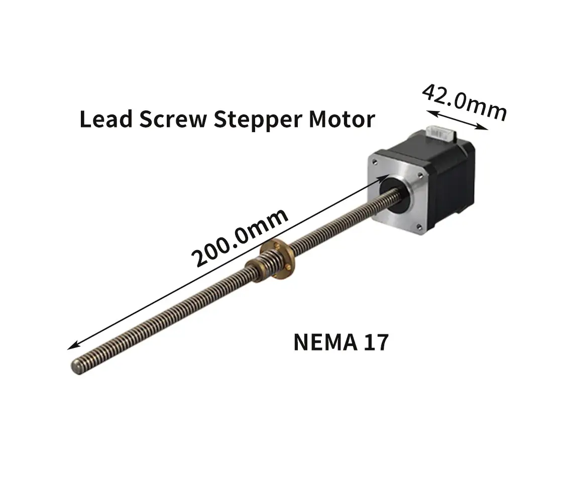 42x34/40/47/60 Lead Screw Stepper Motor 1.8° 2 Phase NEMA 17 Stepper Motor Screw Size 200mm/7inch