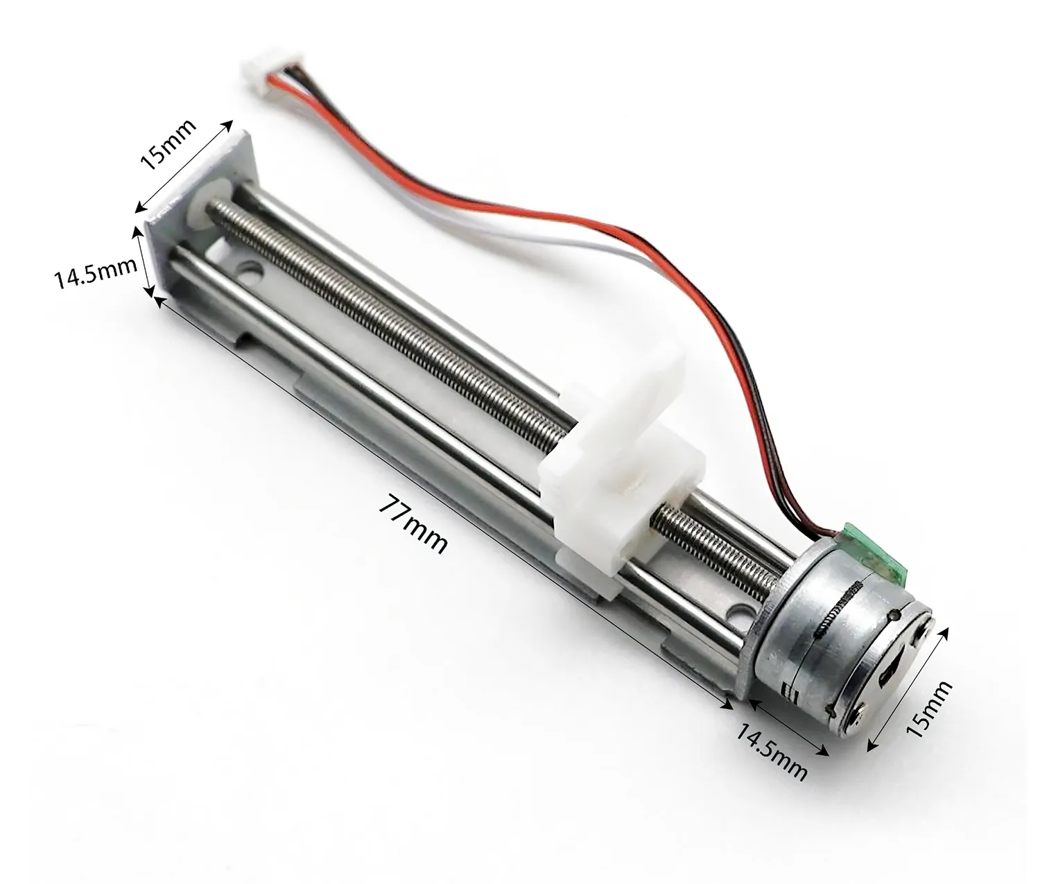 15mm Lead Screw Stepper 3-9V DC&15BY25-77 Linear Bearing Rail - Plastic Slider