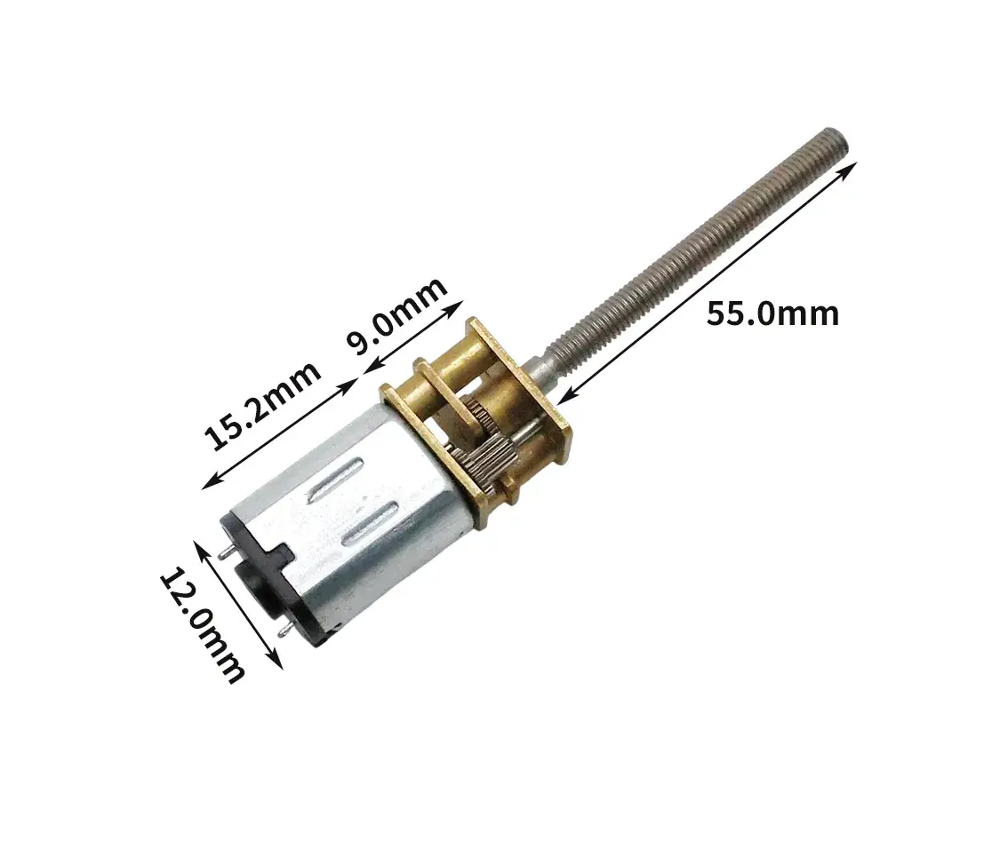 12mm N20 Gear Motor Long Shaft 5V 21500RPM 12V 11500RPM & Lead Screw 55mm - GM12-N20