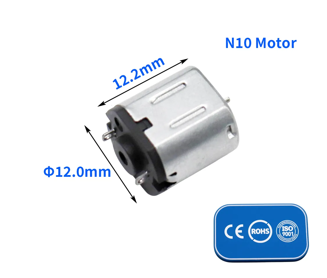 12mm 3.3V N10 Motor No-Load 14000RPM Rated Speed 9000RPM