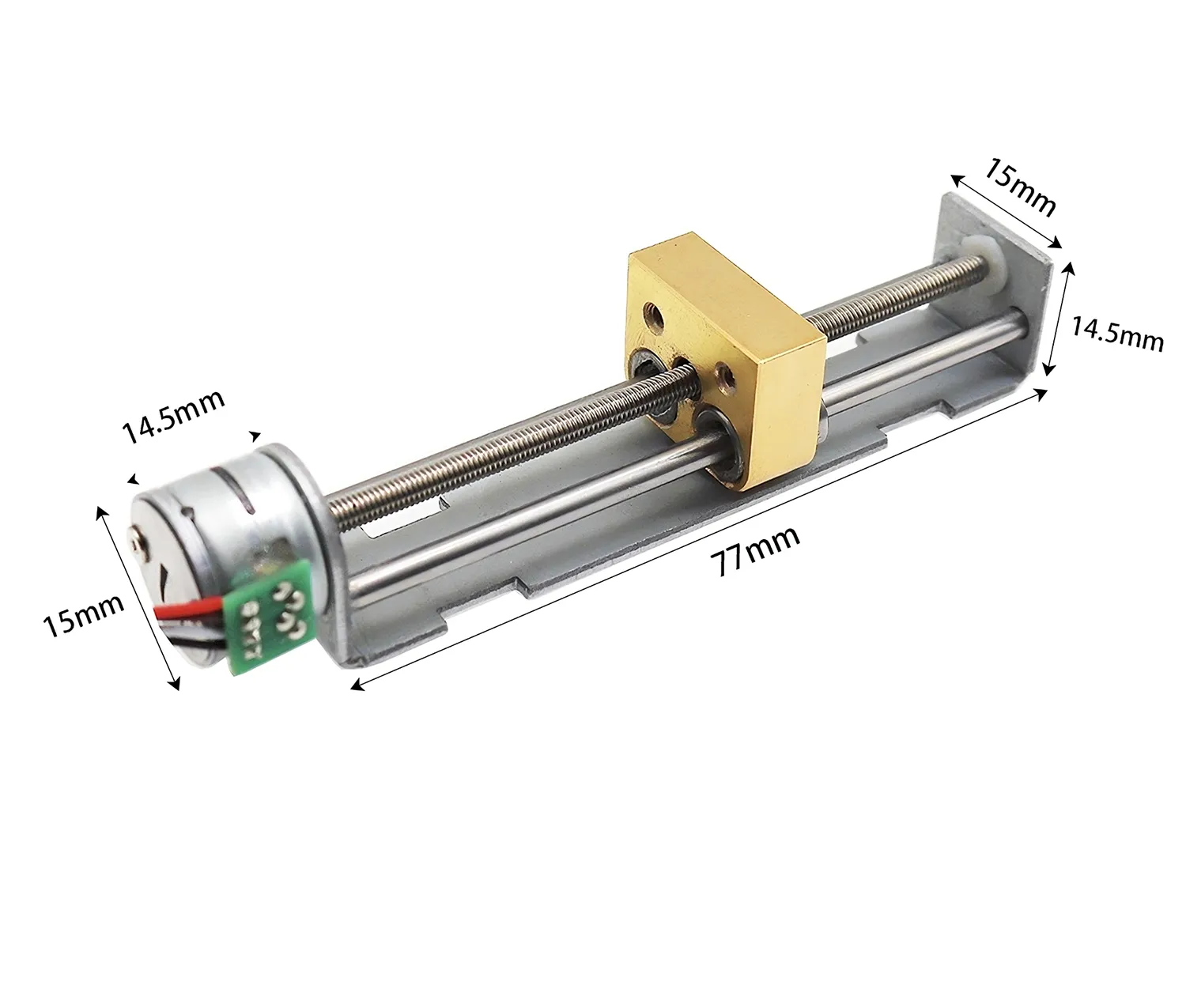 15mm Lead Screw Stepper Linear Actuator 9V DC&15BY25-77 Copper Slide