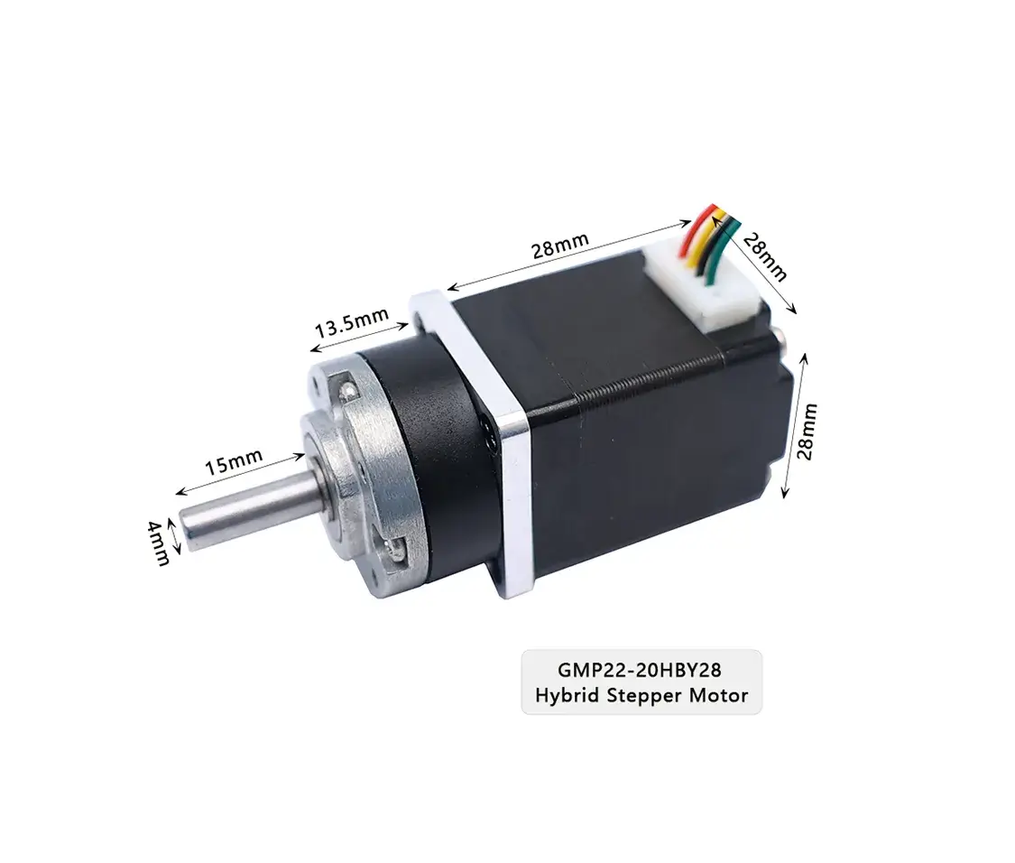 20mm 1.8° NEMA 8 Stepper Motor With Planetary Gearbox 4 Wires  2-Phase 3V DC Weight 50g