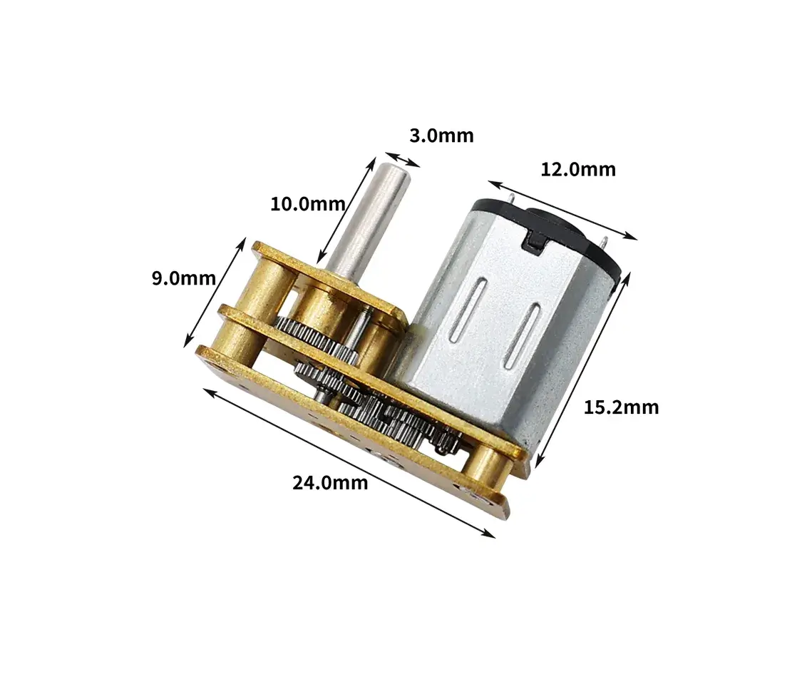 12mm Dia Micro Metal Gear Motors N20 6V 200 RPM 12V 600-12500RPM for Smart Toilet- GM1024-N20