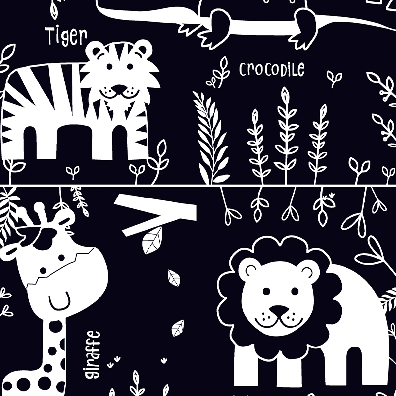 Black and White Jungle Cloth Book