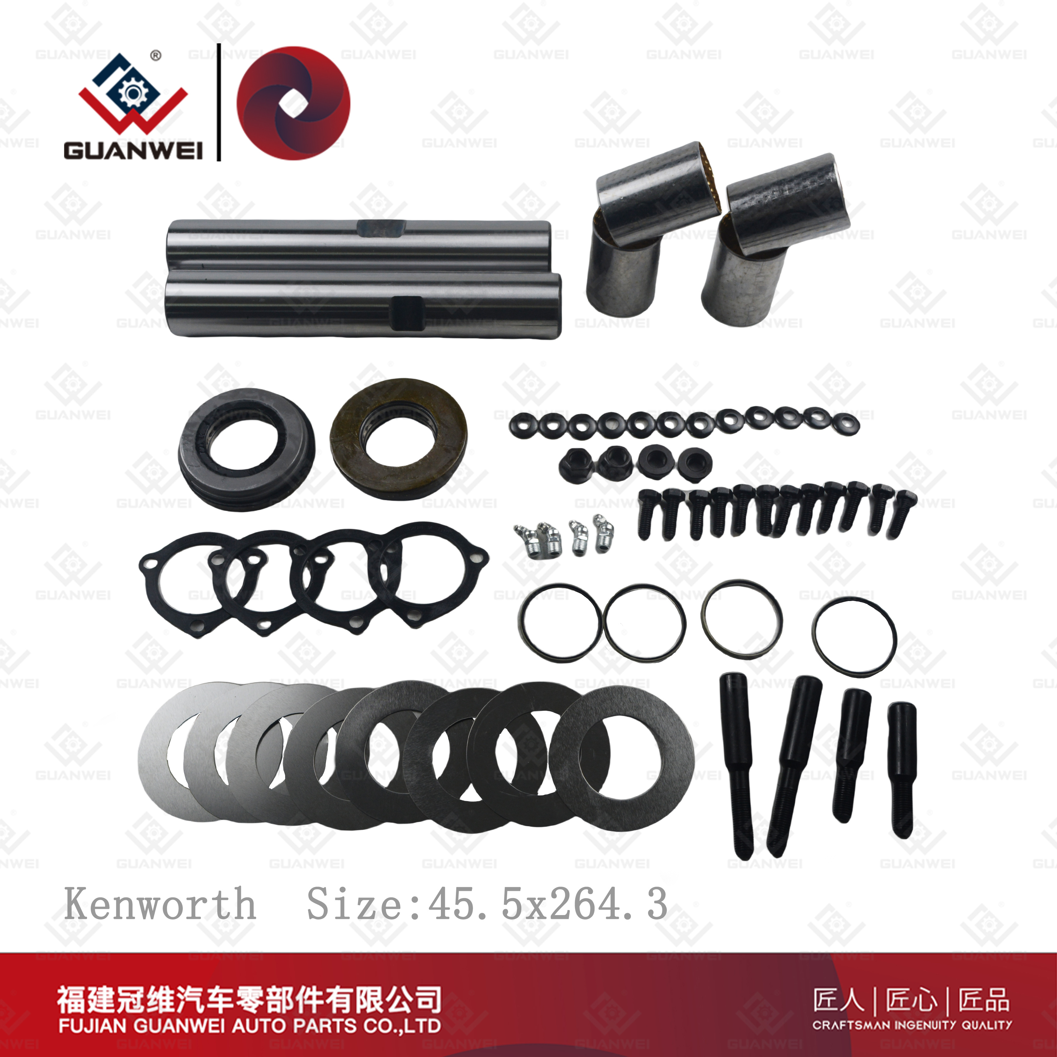 Fabricantes de kits Kingpin Kits King Pin para camiones Fábrica de kits Kingpin para Kenworth Tamaño: 45.5x264.3