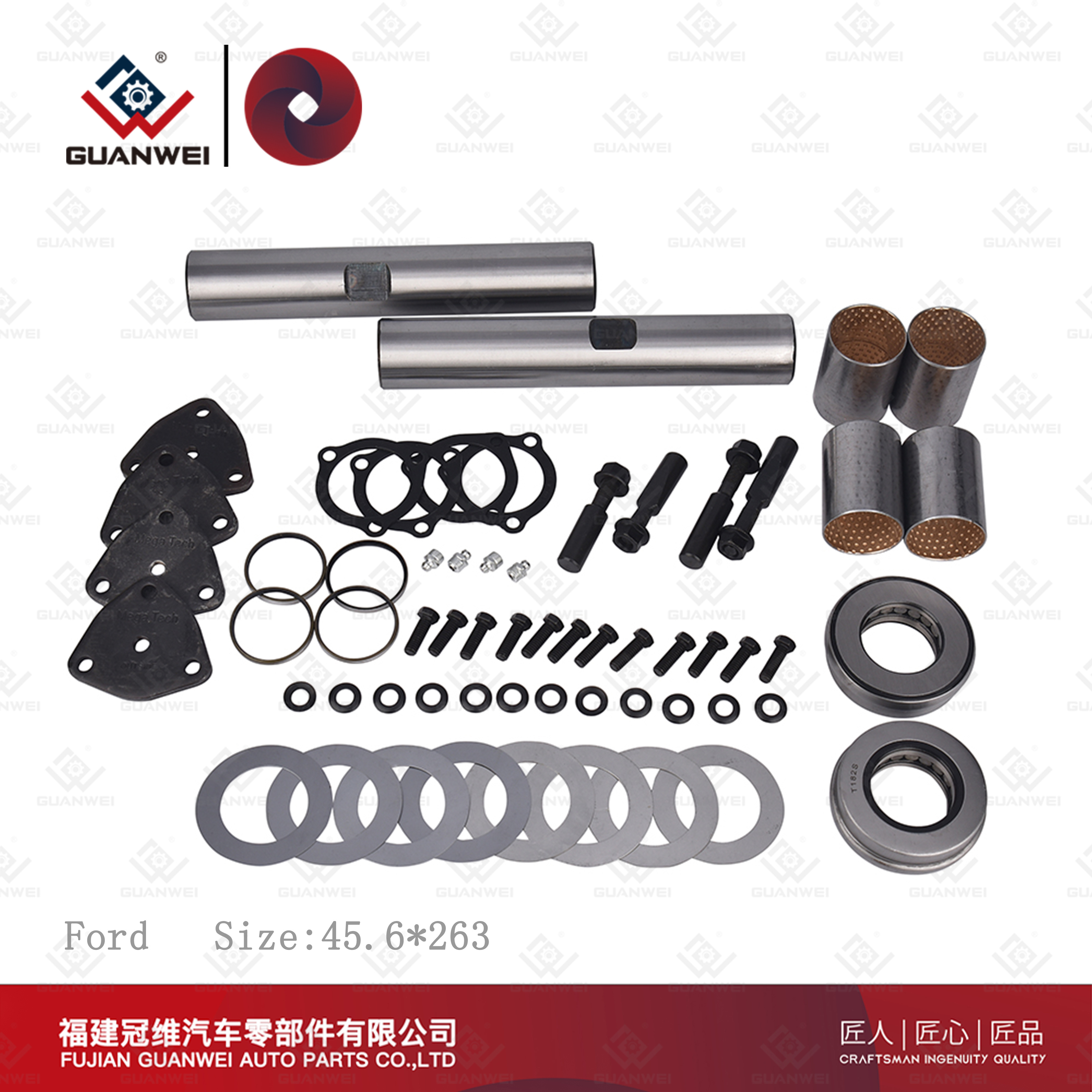 Kingpin Rebuild Kit Китай King Pin Kit для Ford Mack Meritor Rockwell OEM:KB823 Размер: φ45.6x263