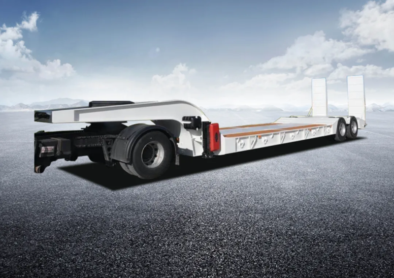 3-axle gooseneck container skeletal semi-trailer