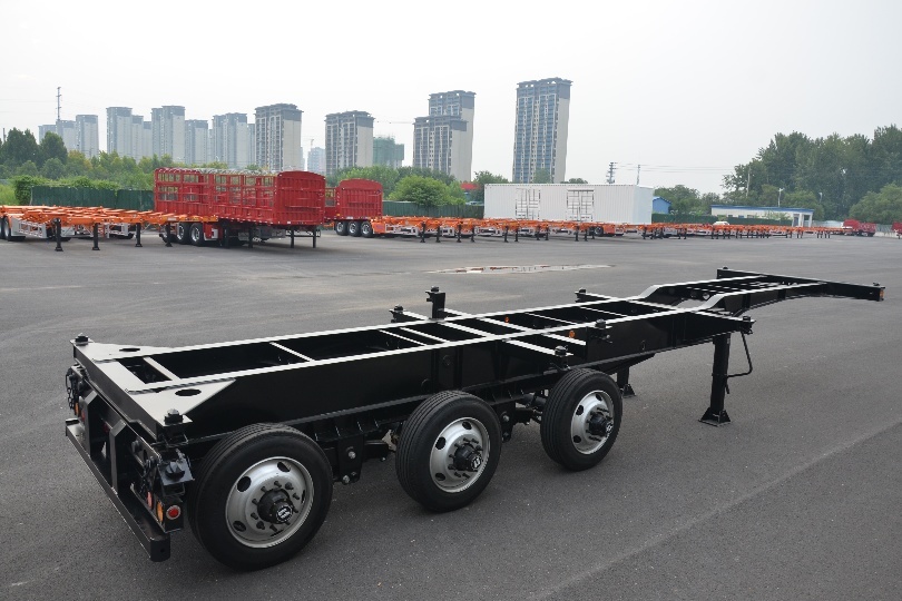 Sliding Bogie Container Skeletal Semi Trailer