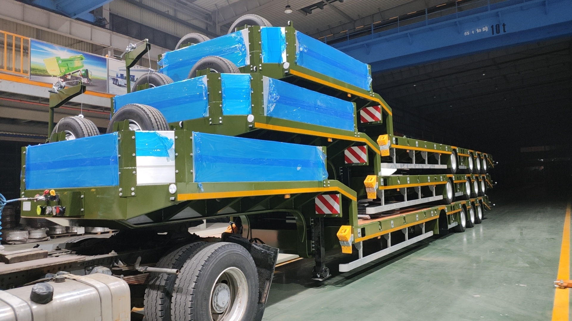 4 axles lowbed semi trailer