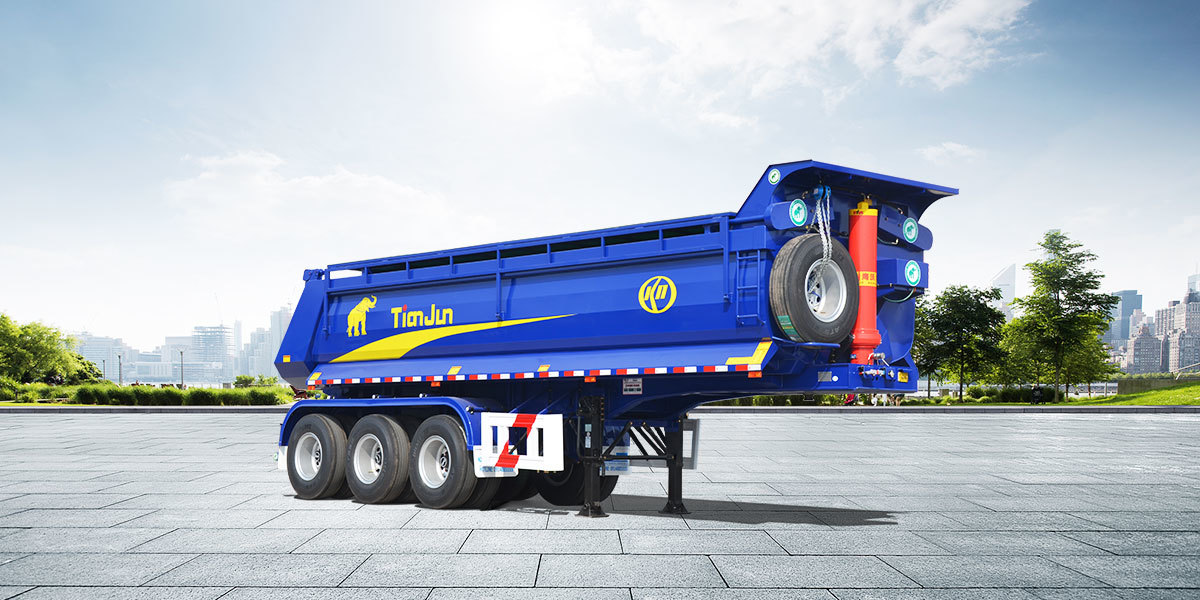 3 Axles U-shape dump semi trailer