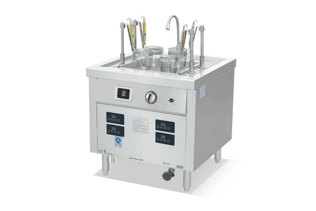 Electromagnetic four-burner automatic lifting noodle cooker