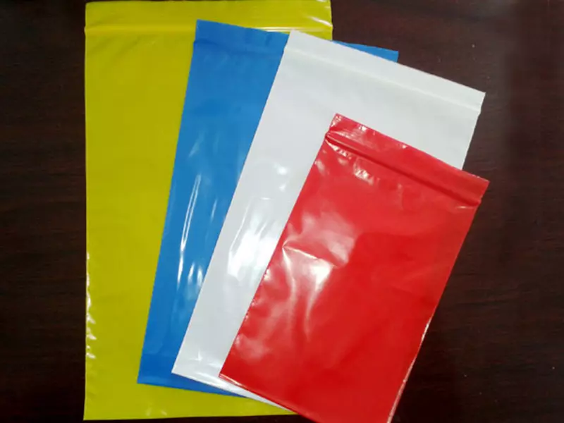 Colorful reclosable poly bag