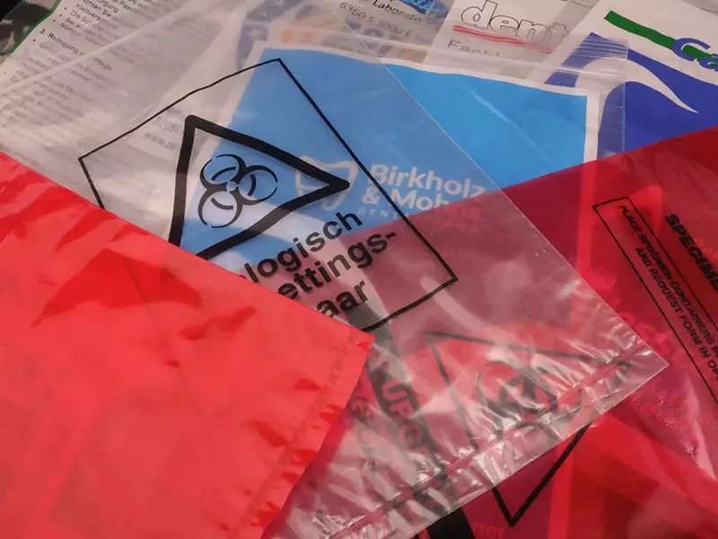 Different kinds of specimen bag