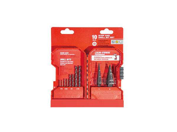 10PC STEP AND DRILL BIT SET