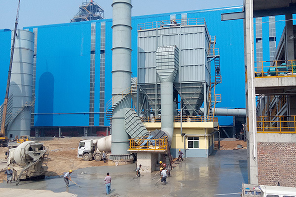 Large dust collector for new cement plant finish installation almost