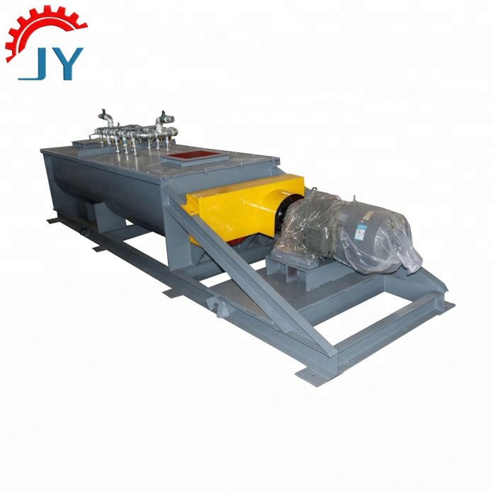 continuous twin shafts dust mixer with spraying