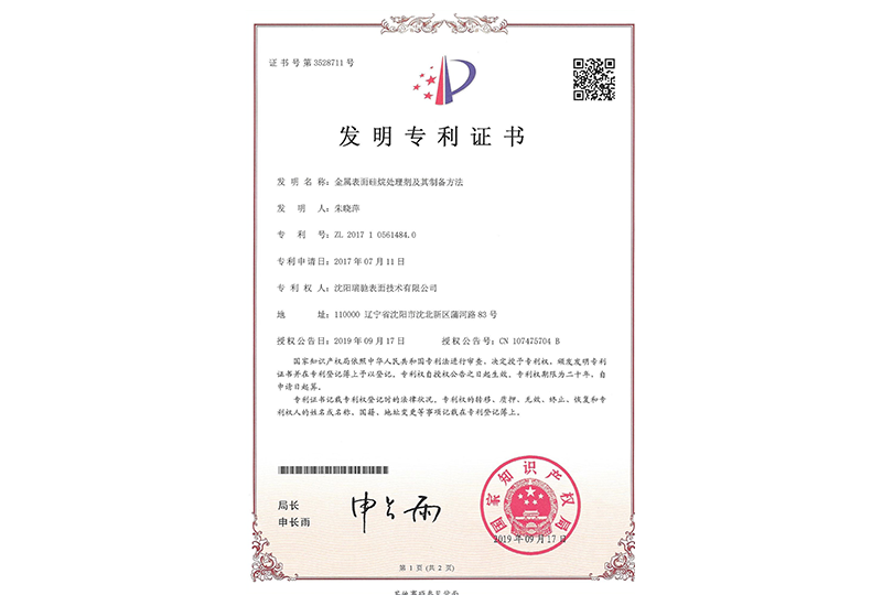 金属表面硅烷处理剂发明专利