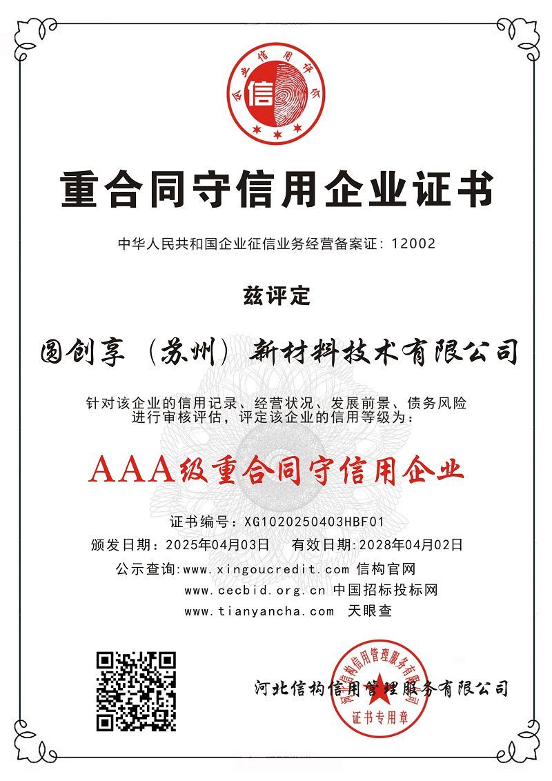 重合同守信用證書