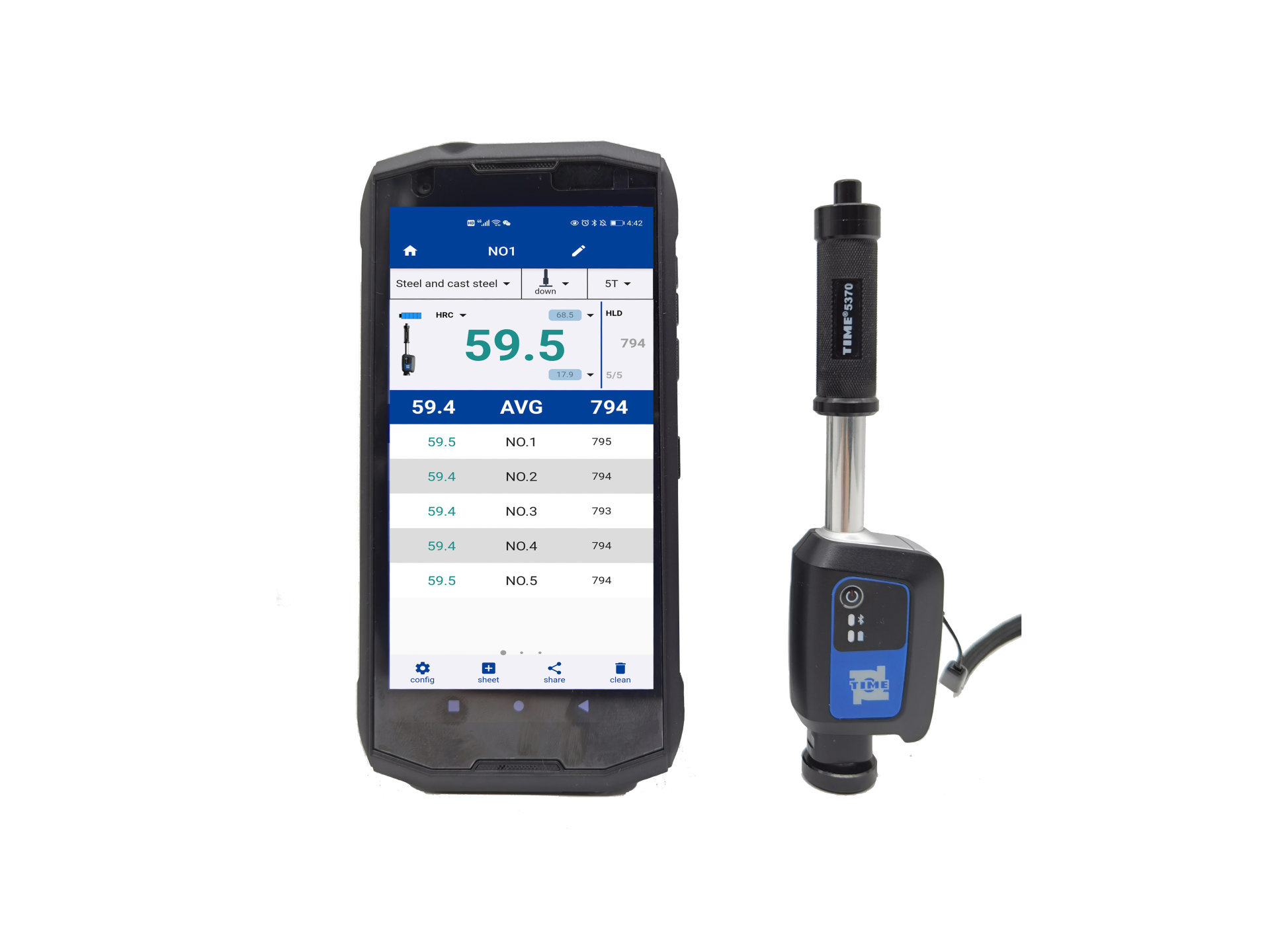 Smart Leeb Hardness Tester TIME5370 Cloud Measurement