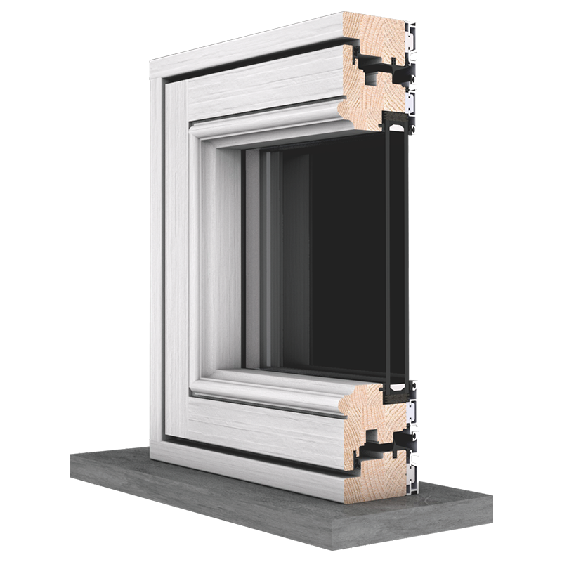S90 Aluminum clad wood Chinese window