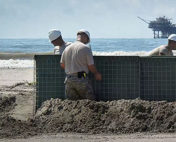 La arena defensiva de la pared de la barrera de la defensa protectora fronteriza de alta resistencia de la jaula a prueba de explosiones llenó la malla de alambre soldada con autógena Gabion