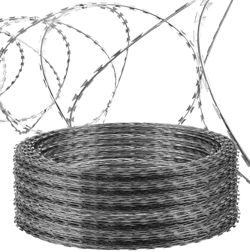Wholesale Direct Sales High Quality Stainless Steel Razor Wire Galvanized Concertina Razor Wire for Security Fencing