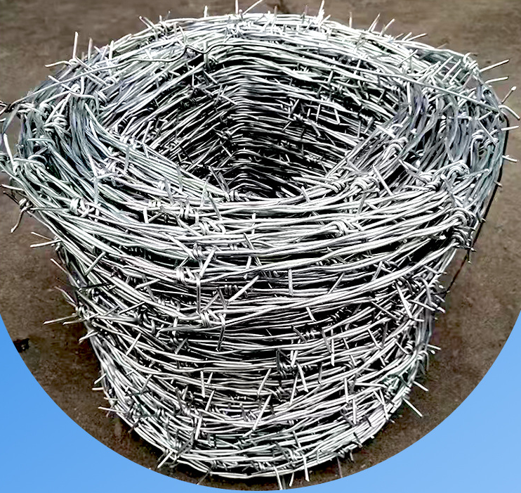 14 gauge Pvc Coated Barbed Iron Wire Mesh Wholesale weight Hot-dipped Galvanized Barbed Wire